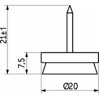 Подпятник с гвоздем и фетром одинарный, белый (уп100 шт) AKS 79508