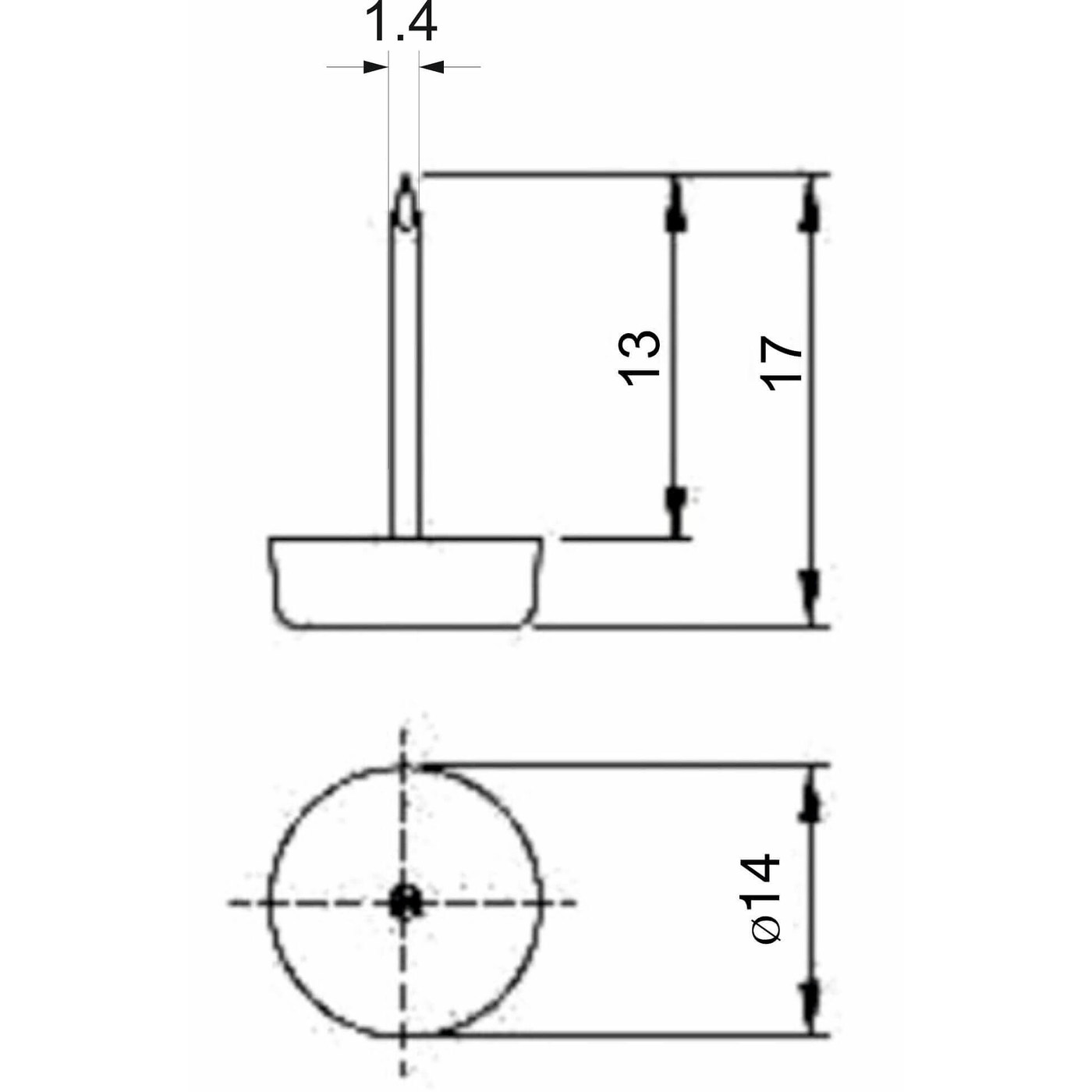 Подпятник с гвоздем, черный (уп100 шт) AKS 57440