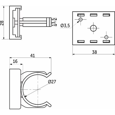 Клипса к ножке цокольная универсальная. цвет черный (140шт.)  25182