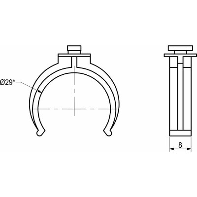 Клипса для цоколя, пластик, черная (аналог 45199) AKS 88215