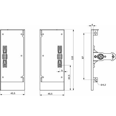 Держатель передней стенки внутреннего ящика H84 Slimbox Evolution графит AKS 117388