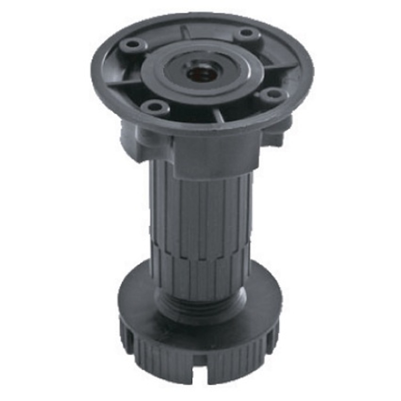 Ножка цокольная разборная, высота 100 мм. цвет черный, саморез