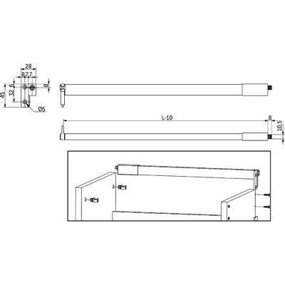 Рейлинг к Slimbox L-300 белый AKS 83090 (выводят)