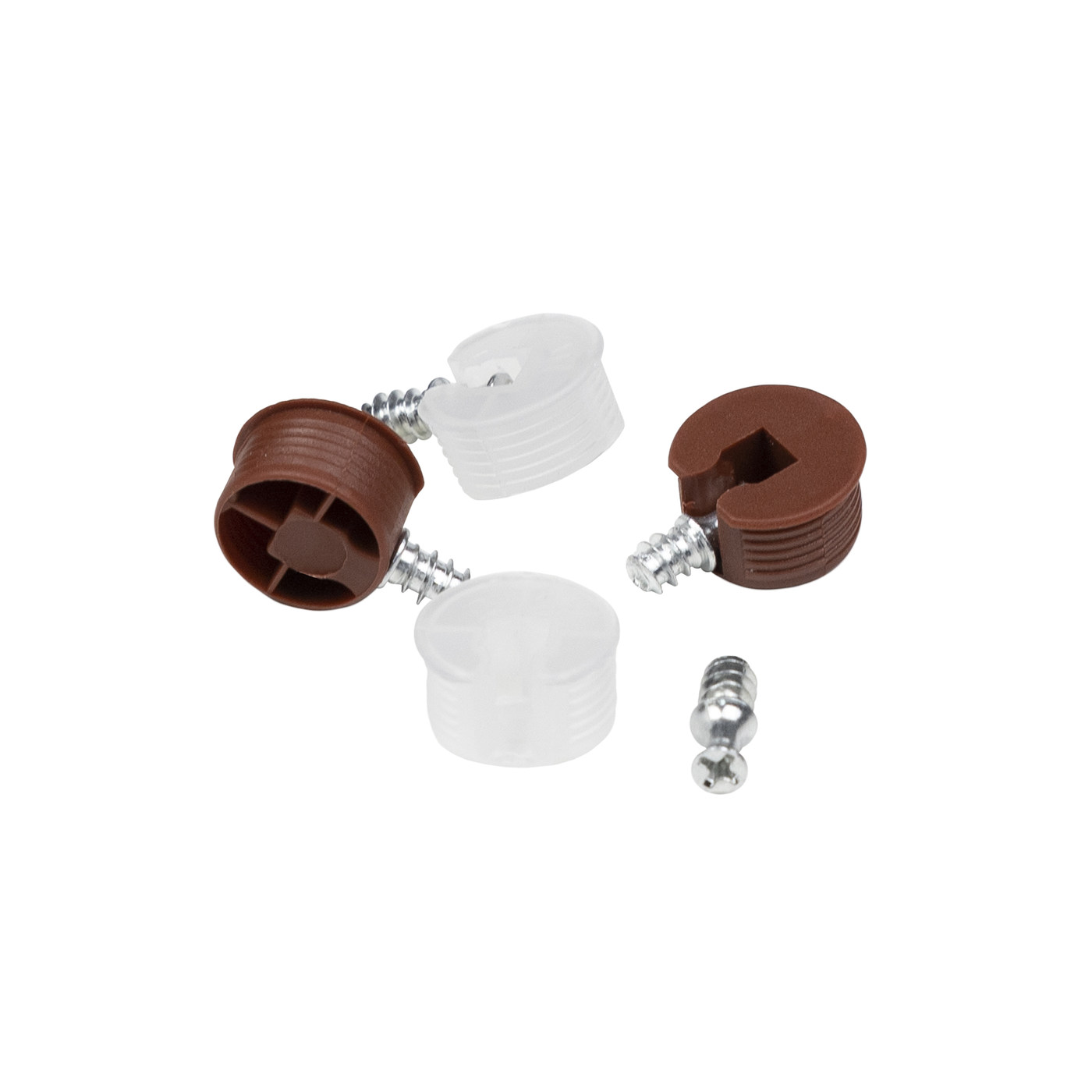 Полкодержатель d20 со штоком-евровинтом 6*10, прозрачный (1уп4 шт) AKS 105053