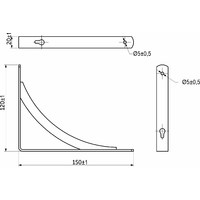 Полкодержатель KOMETA 150*120*20*3, черный AKS  68565