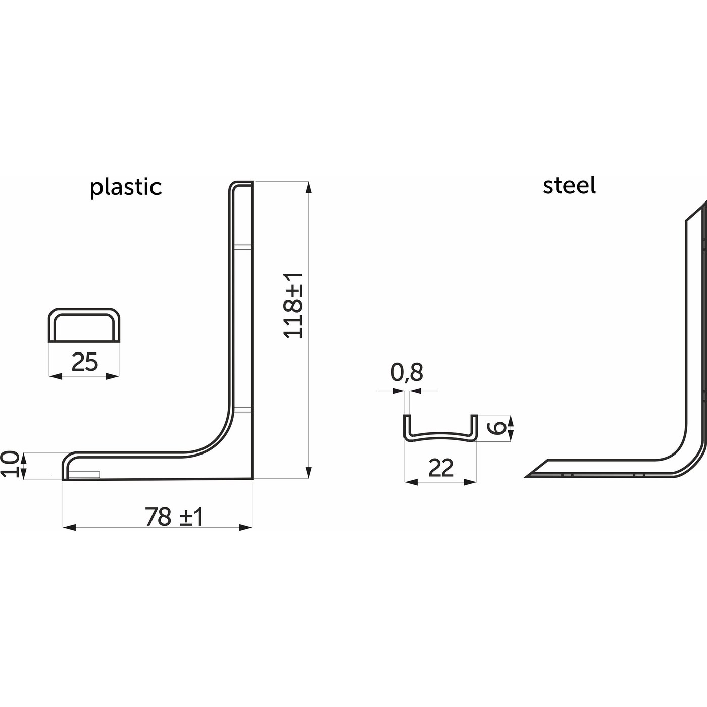 Полкодержатель-регоменсоль L 120мм, белый AKS  23303