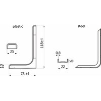 Полкодержатель-регоменсоль L 120мм, белый AKS  23303