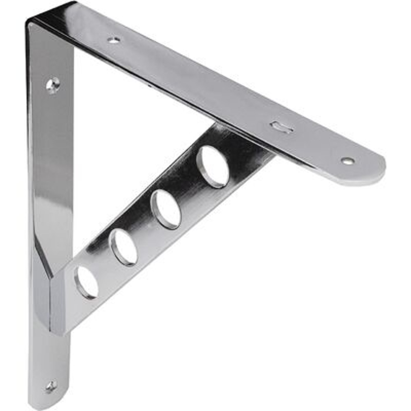 Полкодержатель усиленный с отверстиями, хром AKS  40210