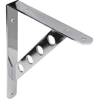 Полкодержатель усиленный с отверстиями, хром AKS  40210