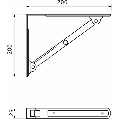Полкодержатель складной модель 3, белый AKS  73042