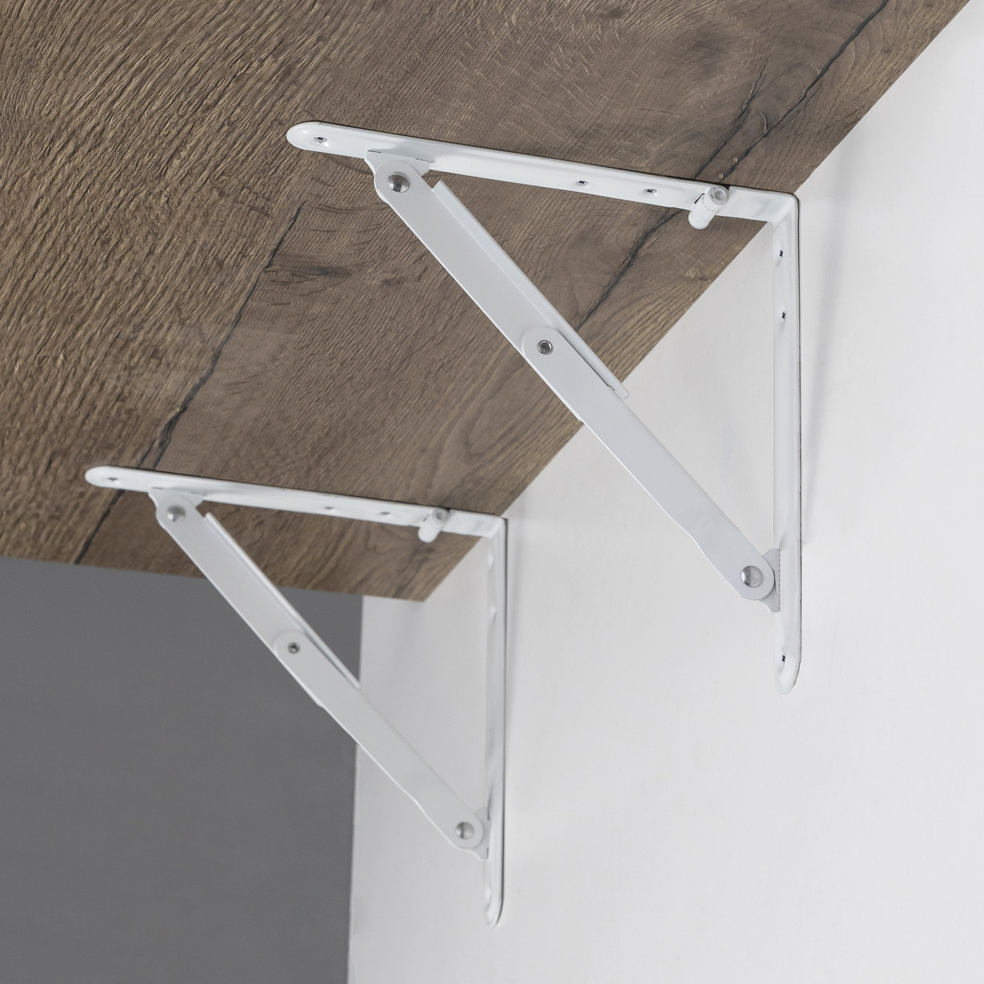 Полкодержатель складной модель 3, белый AKS  73042