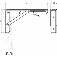 Полкодержатель складной 400 модель 1, белый AKS  69066