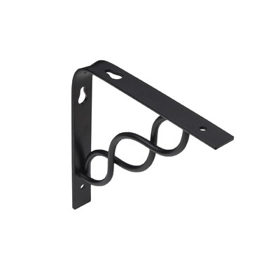 Полкодержатель INFINITY 200*200*20*3, черный AKS  68525