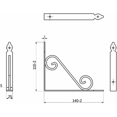 Полкодержатель MELODY 145*110, белый AKS  59118