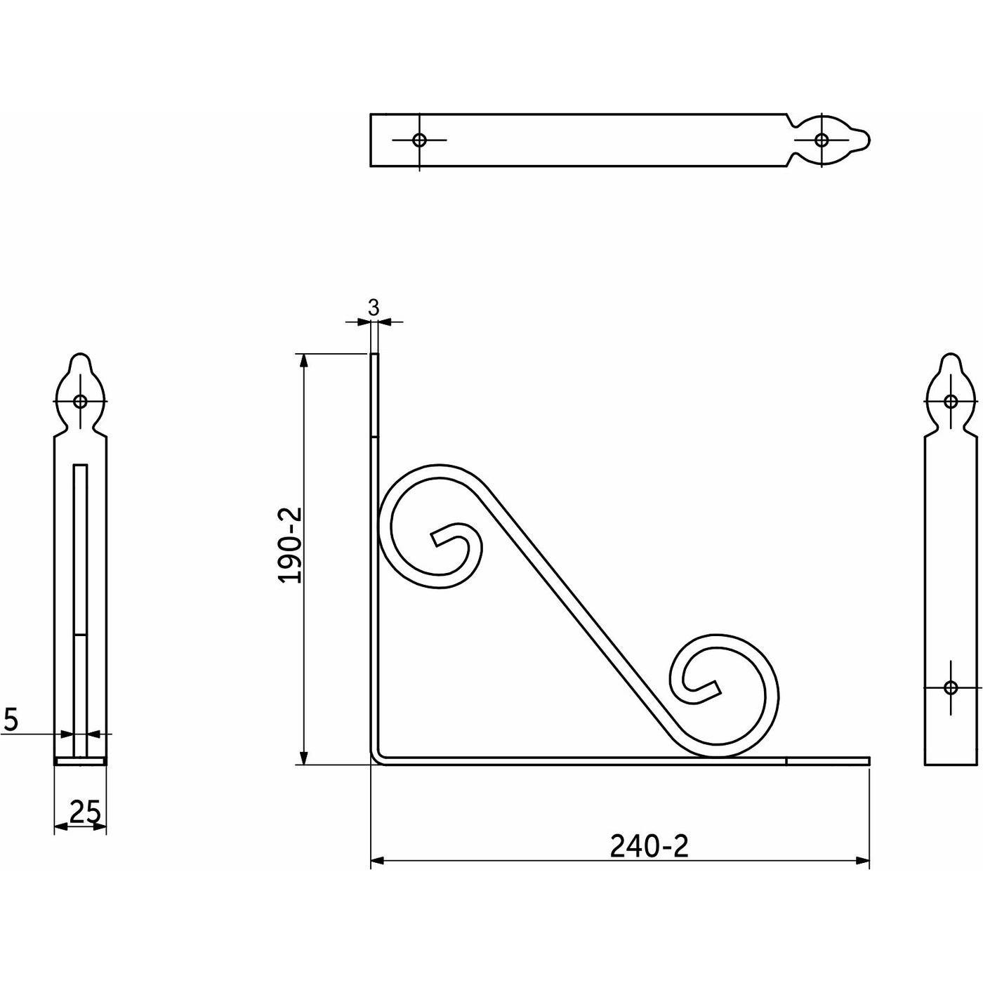 Полкодержатель MELODY 190*140, белый AKS  59123