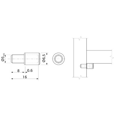Полкодержатель DUPLO с пластиковой (силиконовой) накладкой, 5*16мм (1уп.500 шт.) AKS  47590