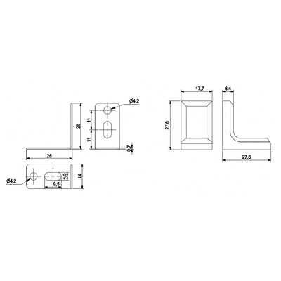 Уголок монтажный с металлической основой (100шт) белый AKS 58304