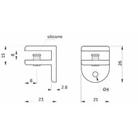Полкодержатель для стеклянной полки WZH-006/MP4004 Хром AKS 39653