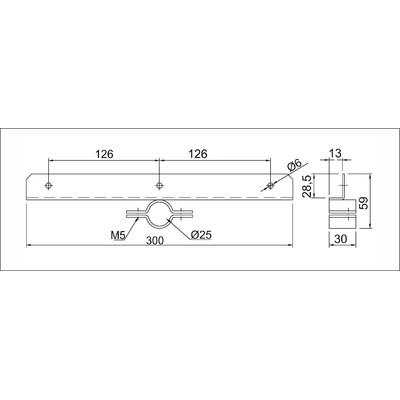Держатель полки симметричный односторонний AKS 14292