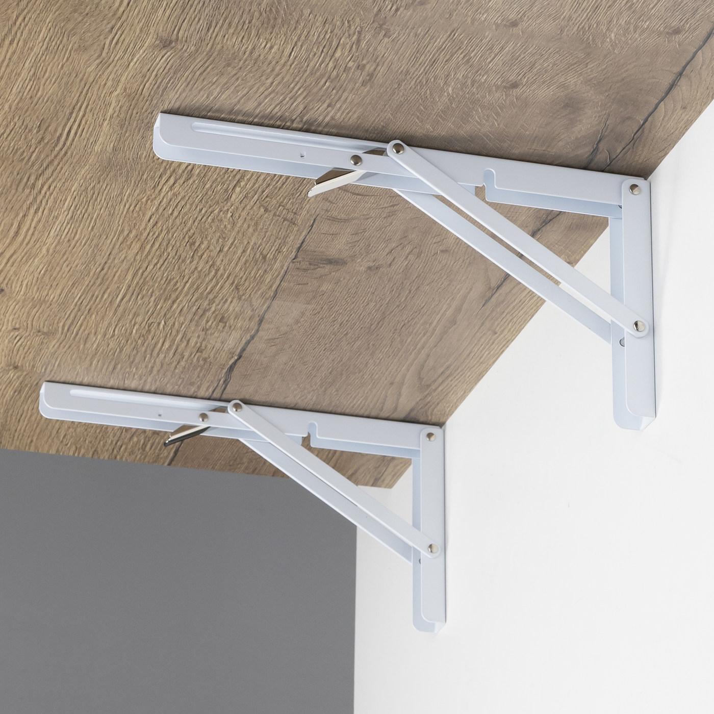 Полкодержатель складной 300 (Модель 1) белый AKS 69065