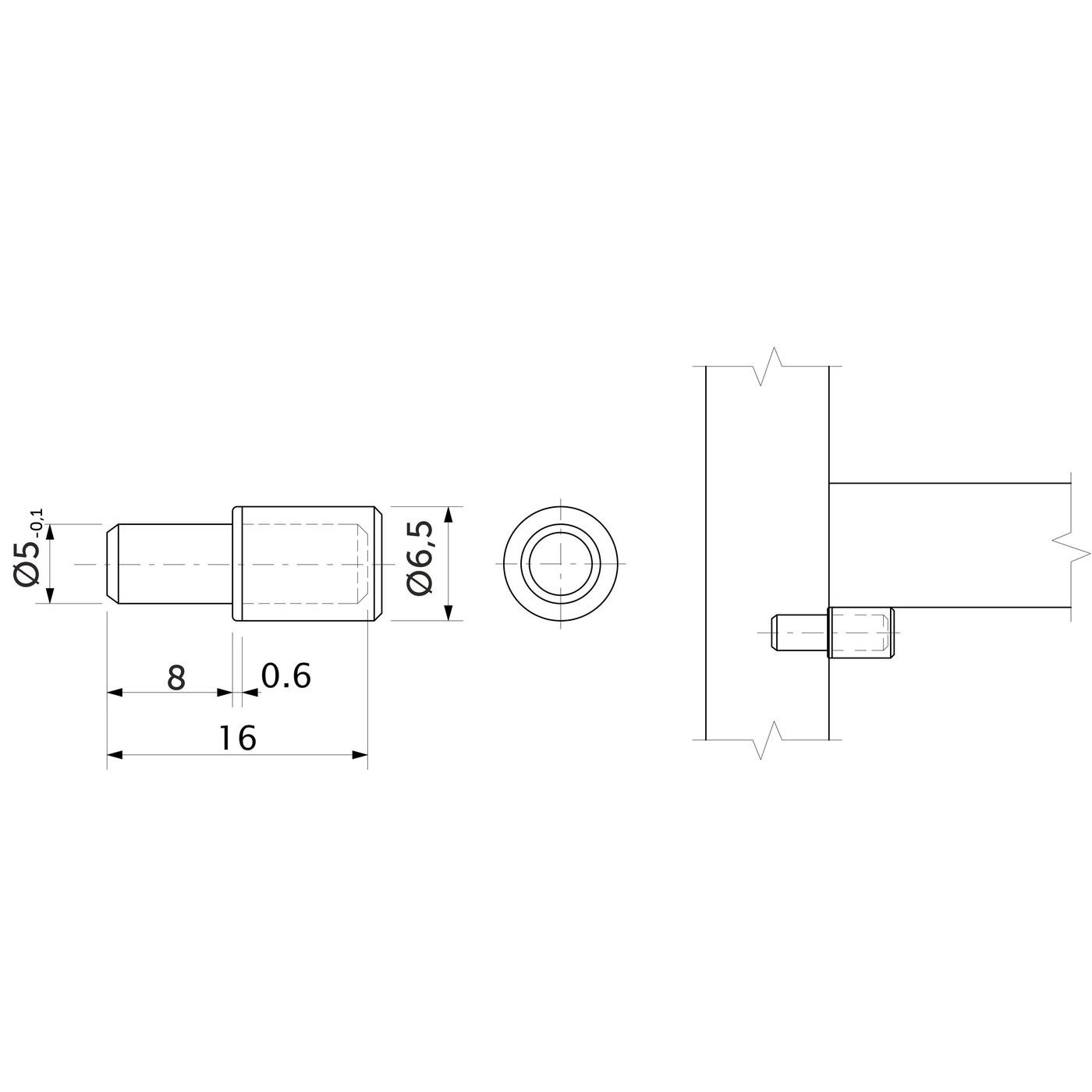 Полкодержатель DUPLO для стеклянной полки мет. с резинкой 5,0*16мм (1уп.5тыс.шт) AKS 19997