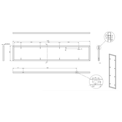 Полкодержатель RENUAR 250*1280, черный матовый AKS 90143