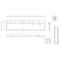 Полкодержатель RENUAR 250*1280, черный матовый AKS 90143