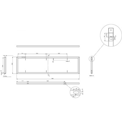 Полкодержатель RENUAR 250*960, черный матовый AKS 90142