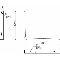 Полкодержатель CRAFT 200*250*1.5, черный AKS 68583