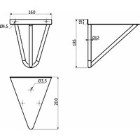 Полкодержатель FLASH 160*186, черный матовый AKS 95281