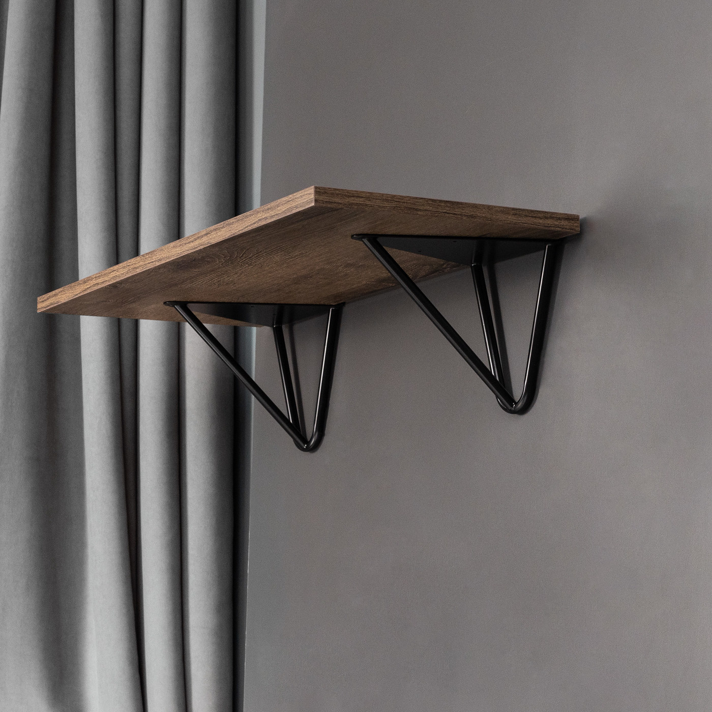 Полкодержатель FLASH 160*186, черный матовый AKS 95281