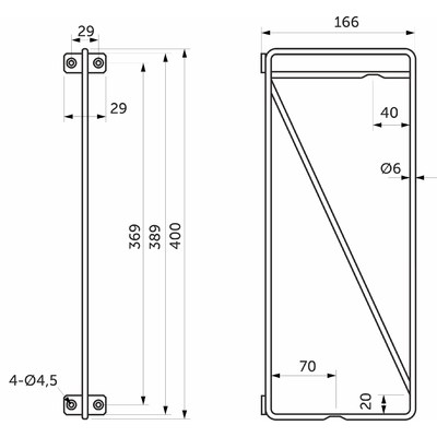 Полкодержатель KOMBO 166*400 черный AKS 71063