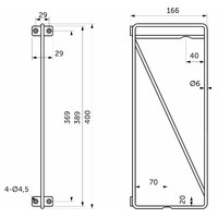 Полкодержатель KOMBO 166*400 черный AKS 71063