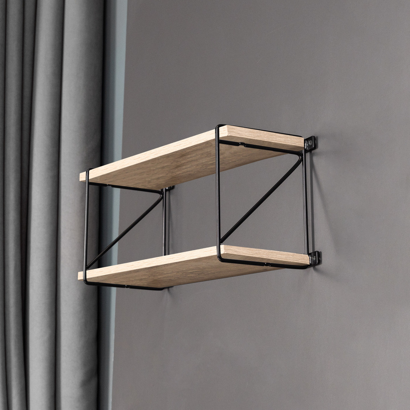 Полкодержатель KOMBO 166*400 черный AKS 71063