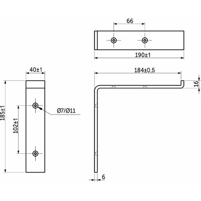 Полкодержатель PICASSO 190*195*40*6 черный AKS 90148