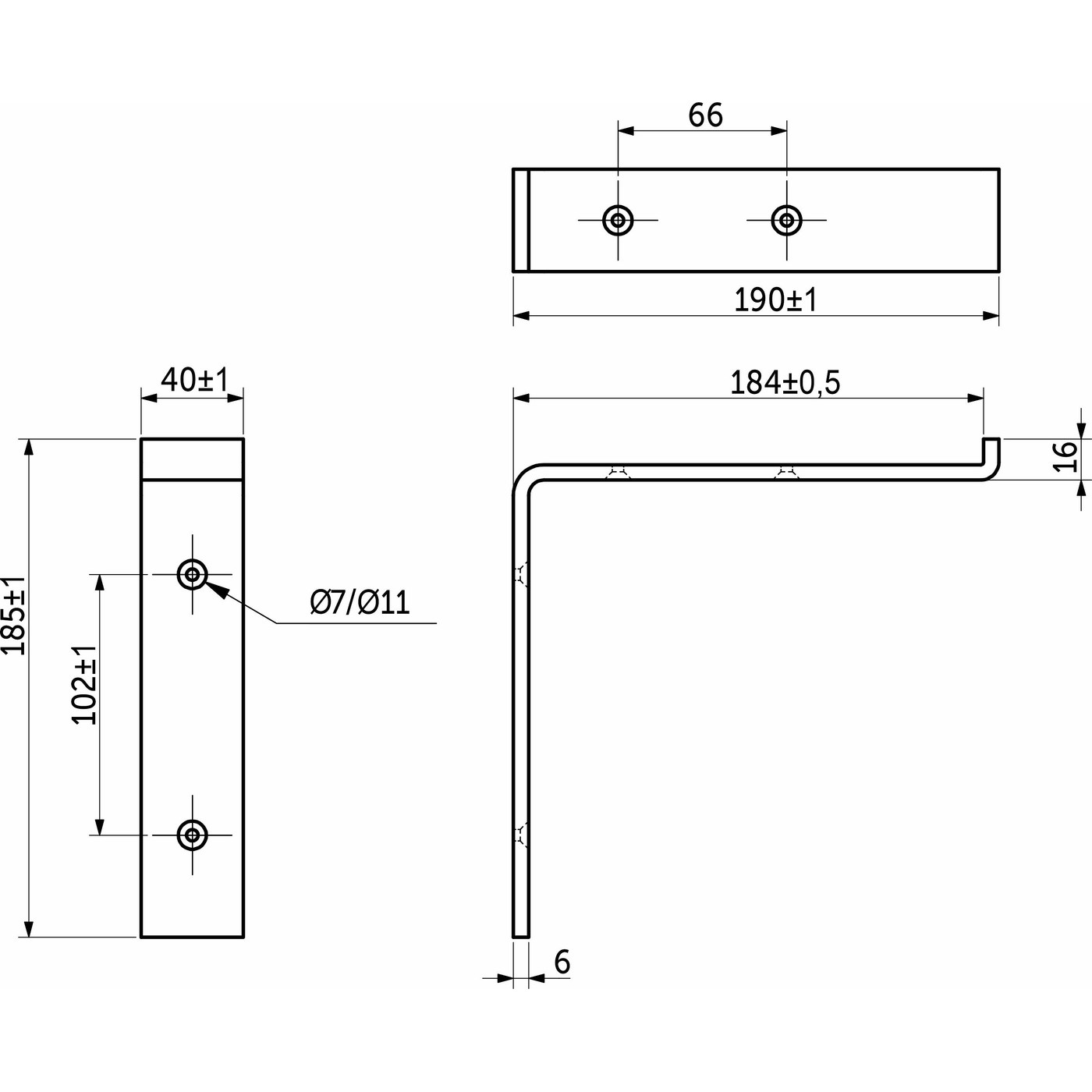 Полкодержатель PICASSO 190*195*40*6 черный AKS 90148