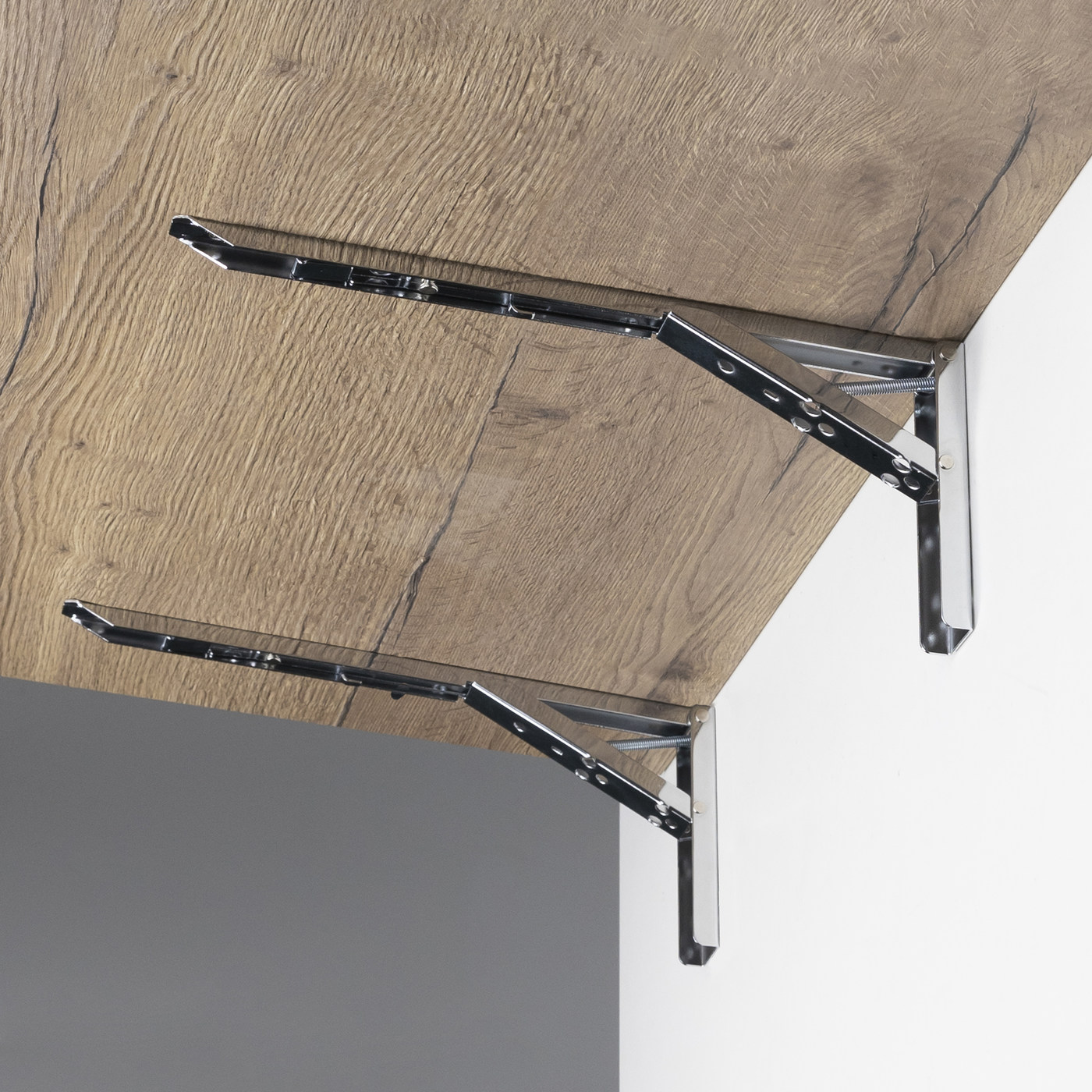 Полкодержатель складной 350*135*30 модель 2, хром AKS 73516