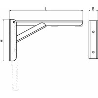 Полкодержатель складной 350*135*30 модель 2, черный AKS 73517