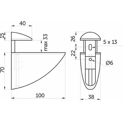 Полкодержатель PELIKAN большой хром AKS 102210