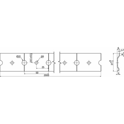 Шина к навесам универсальным L2м (1,2 мм) AKS 21897