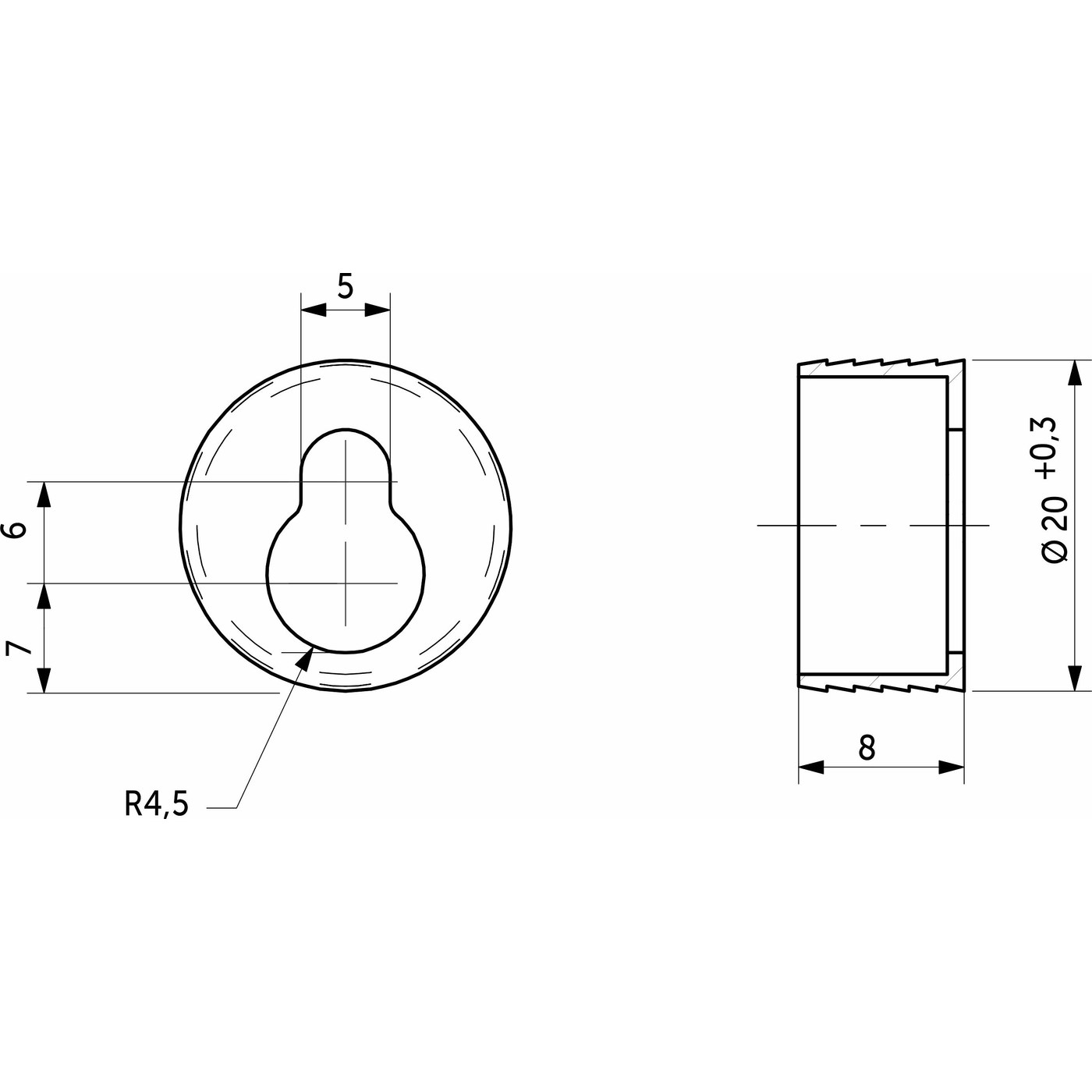 Навес вбиваемый 20*8 мм пластик молочный AKS110275