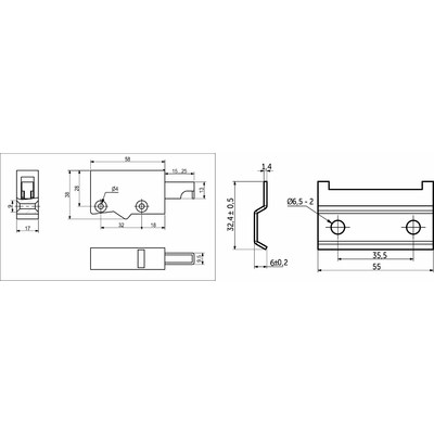Навес кухонный регулируемый (простой) белый + шина L-55мм (уп2 навеса+2 шины) AKS 91988