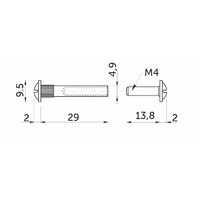 Стяжка межсекционная d5 М4х30мм (1уп.1 тыс.шт), AKS  39542