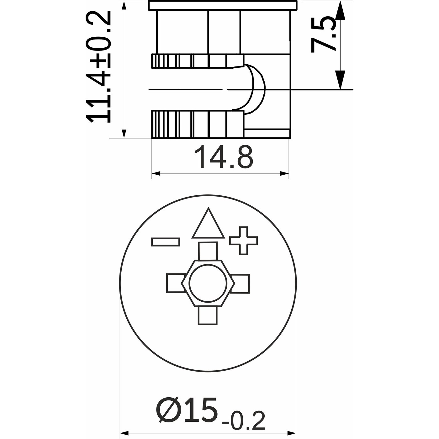 Эксцентрик D15мм (1уп1тыс.шт/коробка 4тыс.шт), AKS  58298 (новый код 113465)