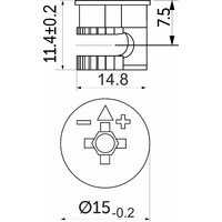 Эксцентрик D15мм (1уп1тыс.шт/коробка 4тыс.шт), AKS  58298 (новый код 113465)