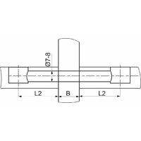 Шток эксцентрика двусторонний 7*76 (84) 16mm  (с разделительным кольцом) (1уп.600шт.), AKS  46036