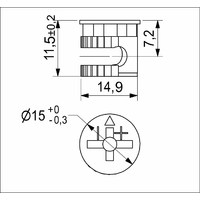 Эксцентрик D15мм (1уп1тыс.шт/4тыс.шт.), AKS PLUS  65424