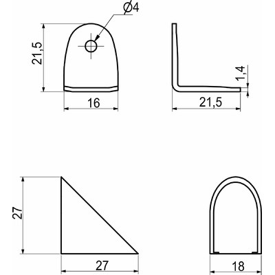 Уголок монтажный с металлической основой Z-02, белый  41015