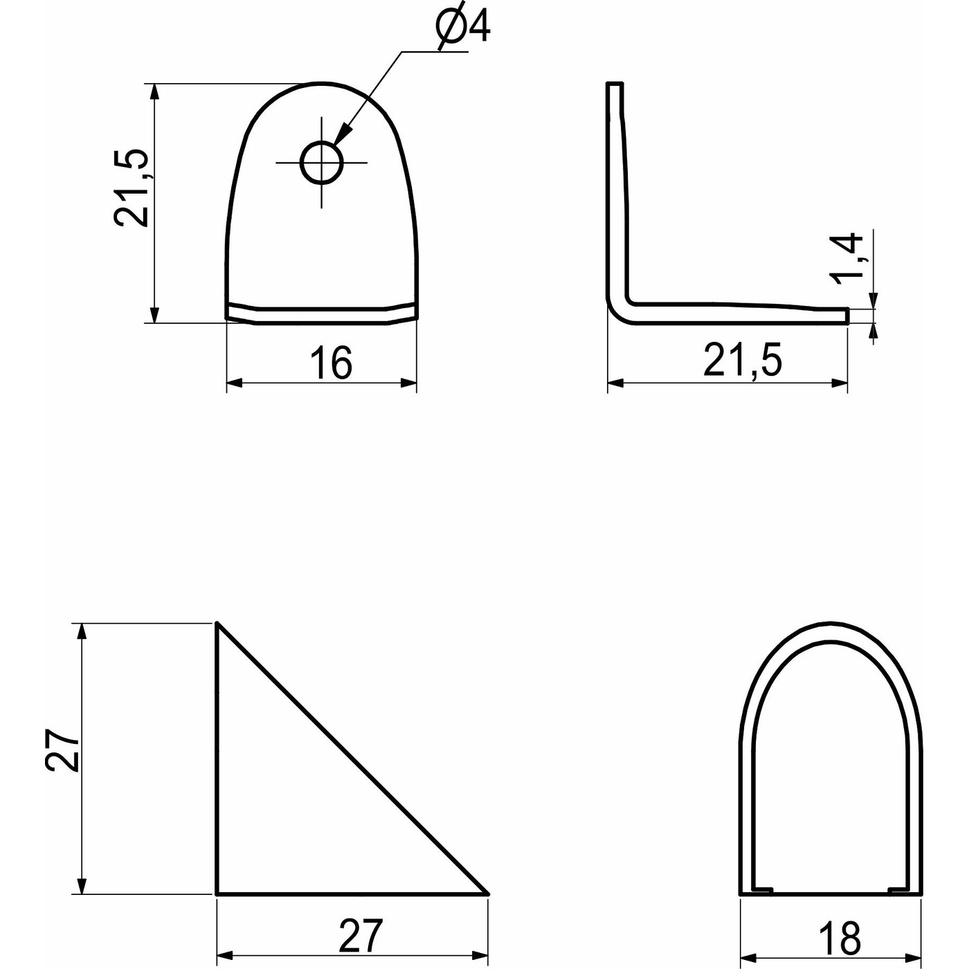 Уголок монтажный с металлической основой Z-02, белый  41015