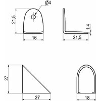Уголок монтажный с металлической основой Z-02, белый  41015